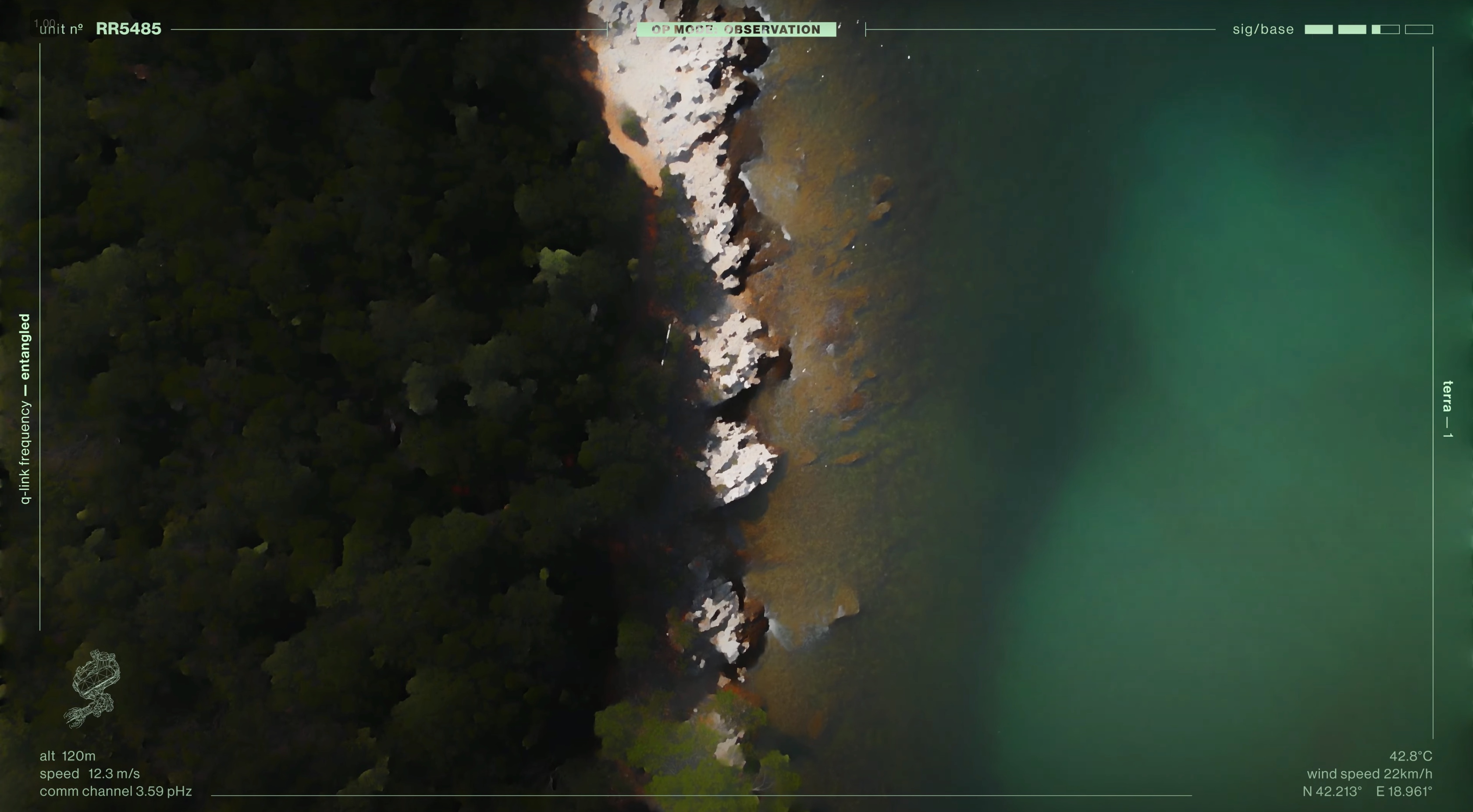Forest and coastline aerial capture