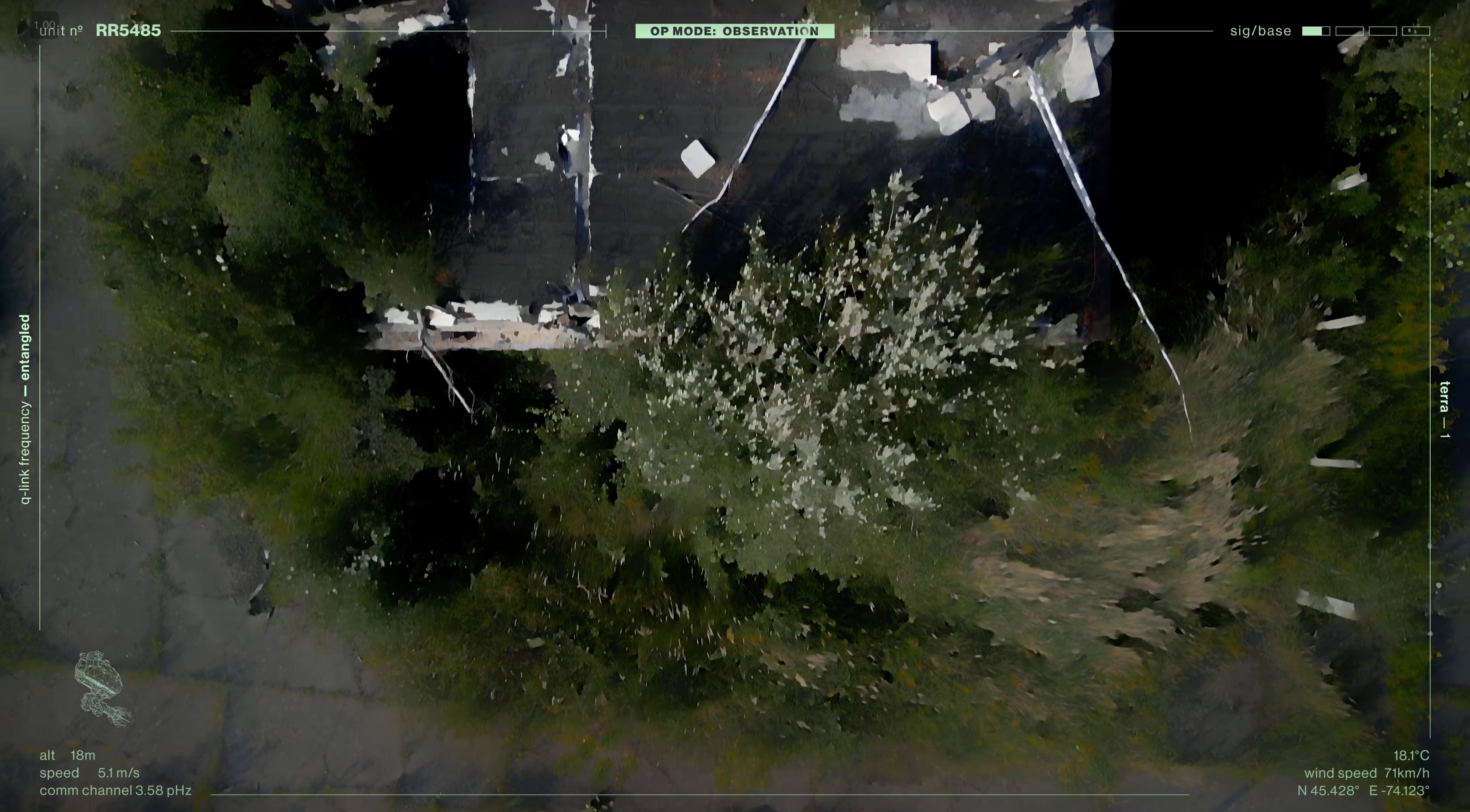 Aerial view of mixed forest and water